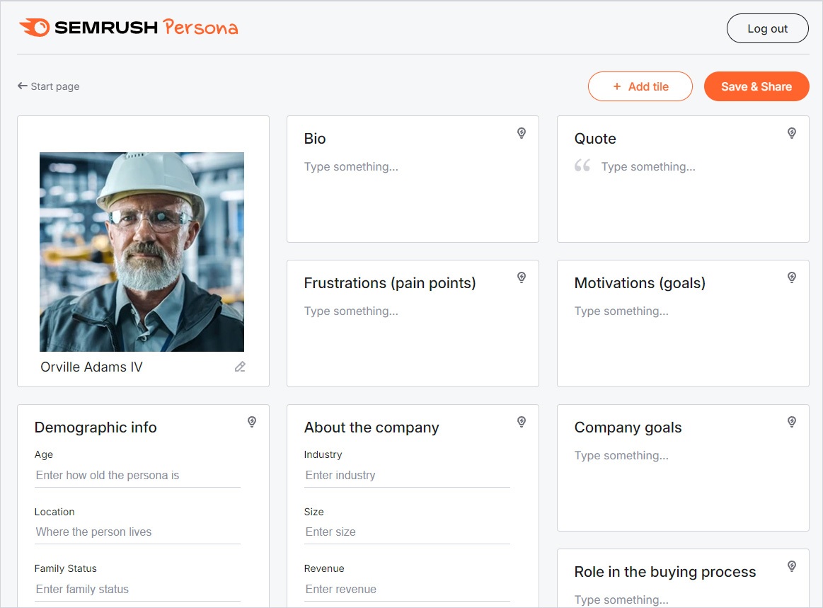 The SEMRush Persona Tool